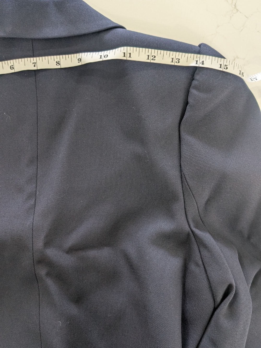 SHUSHU/TONG Cropped Puff Sleeve Blazer Navy Blue Jacket NWT UK 8 Size S - Picture 14 of 14